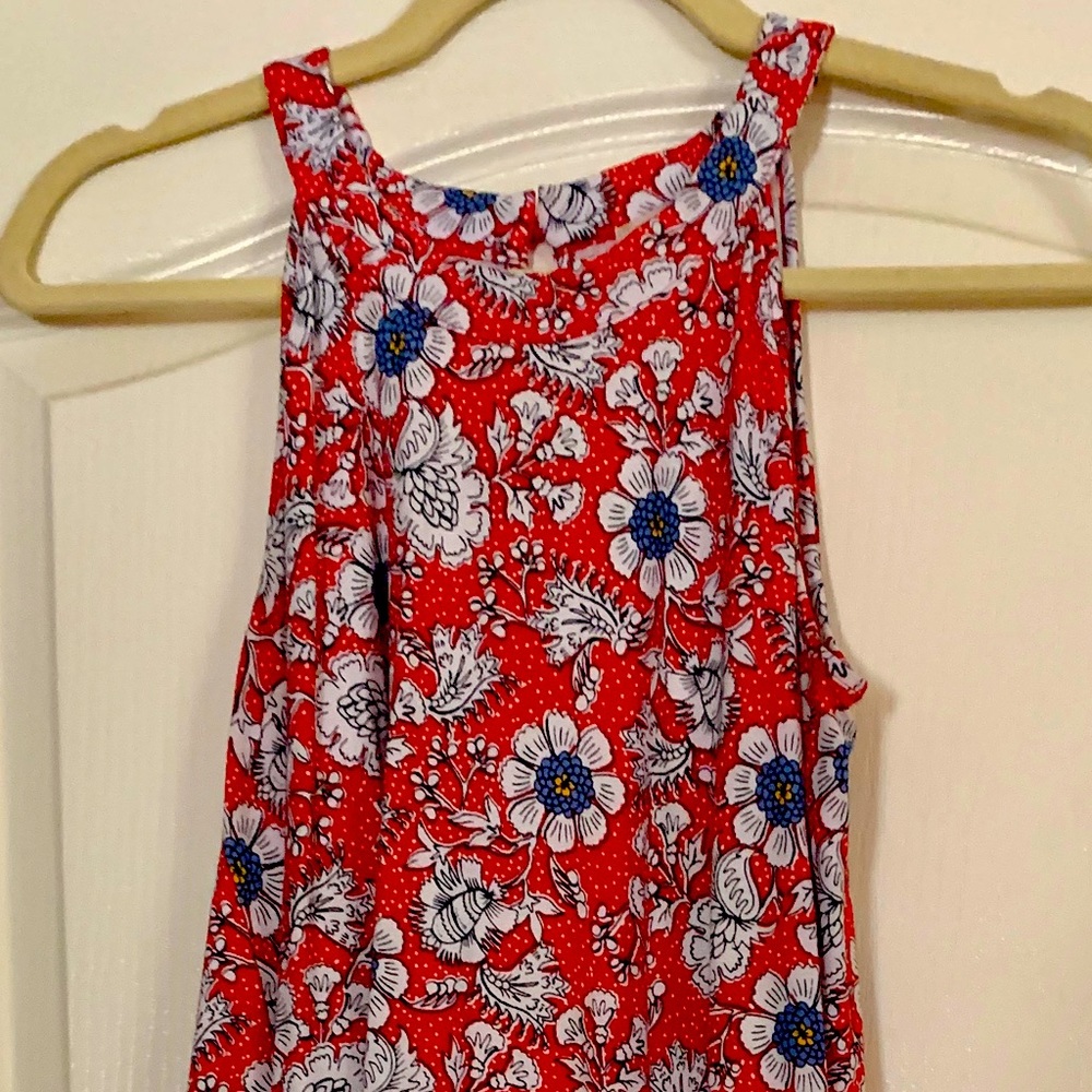 Loft Outlet red floral swing dress - size M.